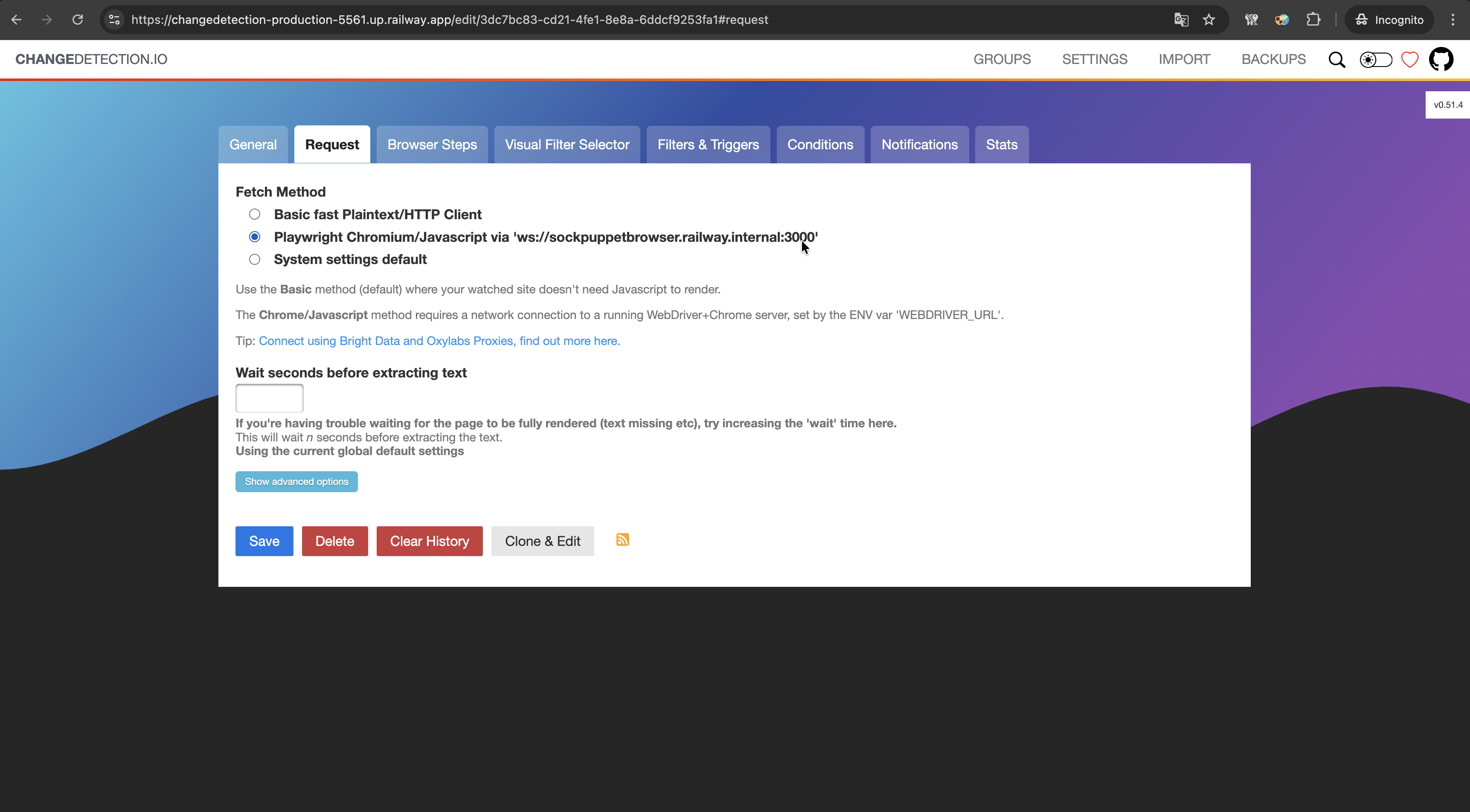 Changedetection.io Configuration