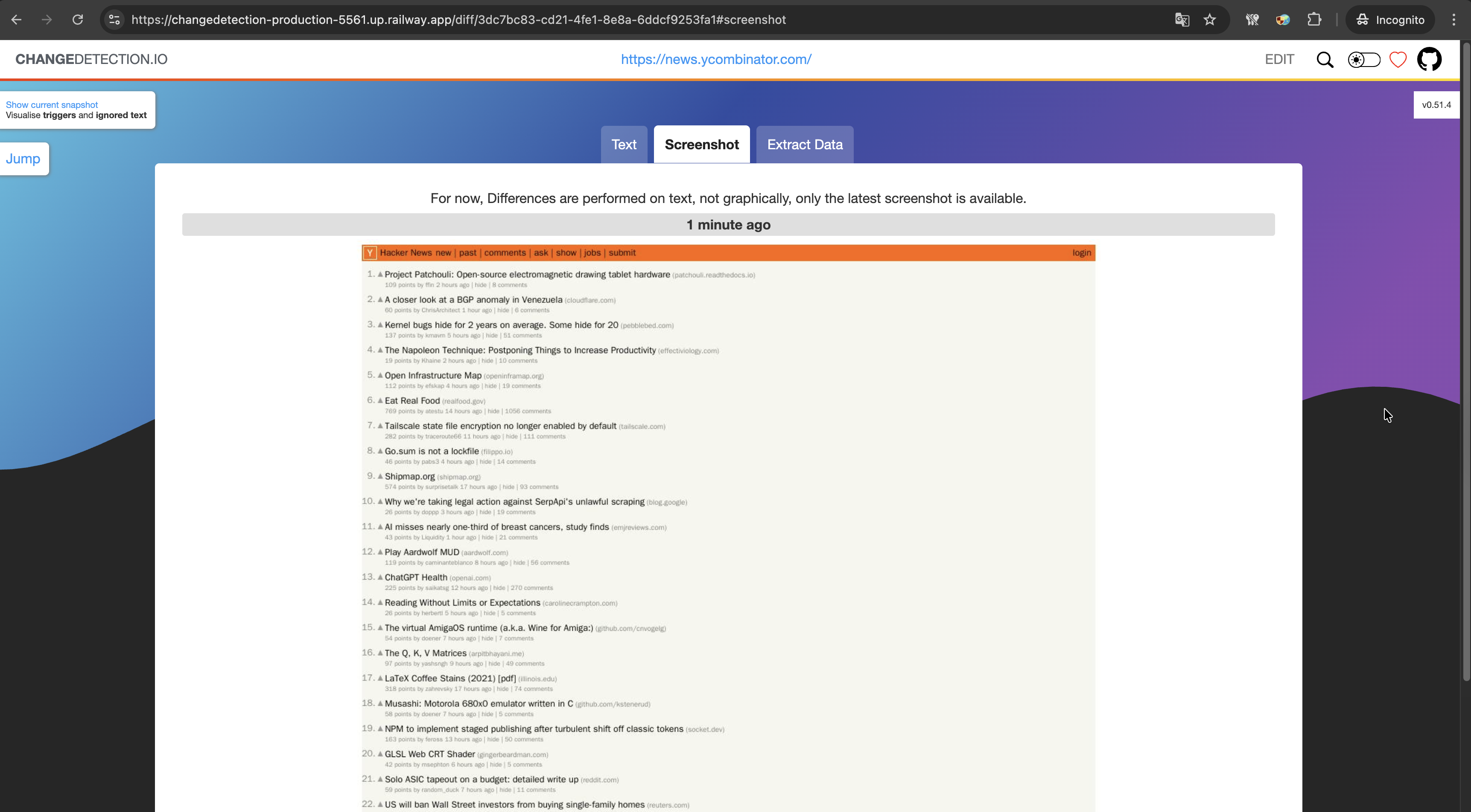 Changedetection.io Screenshot