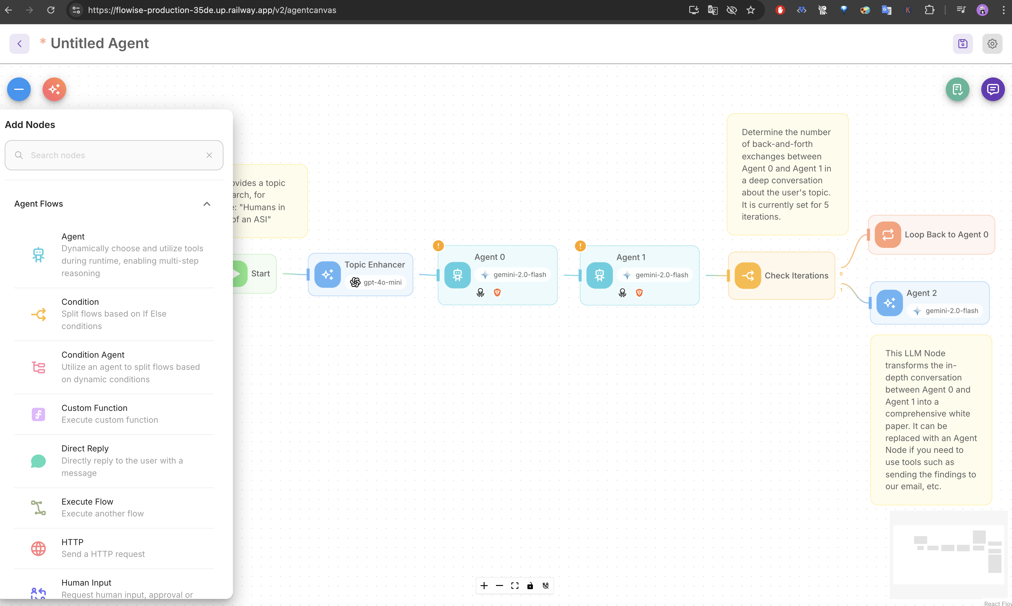 FlowiseAI Multi-Agent Builder
