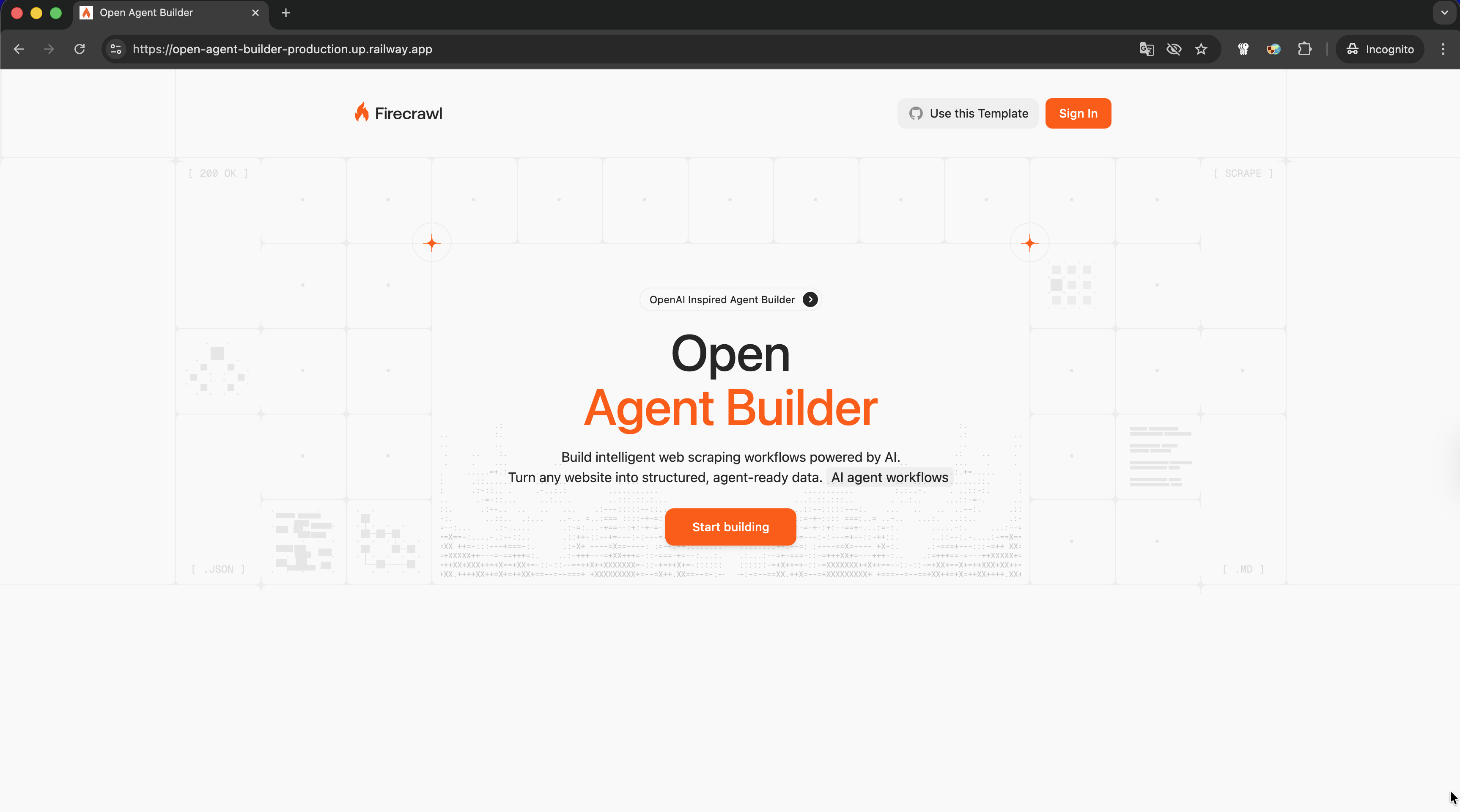 Open Agent Builder Interface